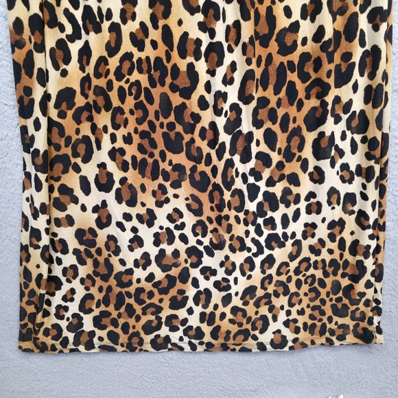 Zealous Dress Womens L Maxi Babydoll Animal Print Mob‎ Wife Leopard Baddie Y2K - Picture 9 of 16